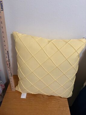 Yellow Diamond-Quilted Decorative Throw Pillow